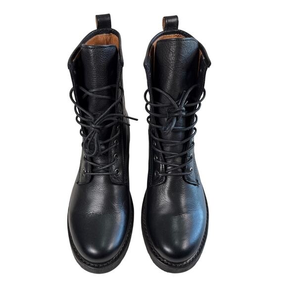 Frye Veronica Combat Boot Women's 8.5 M (B) Black Leather Lace Up 3476276 - Picture 6 of 12